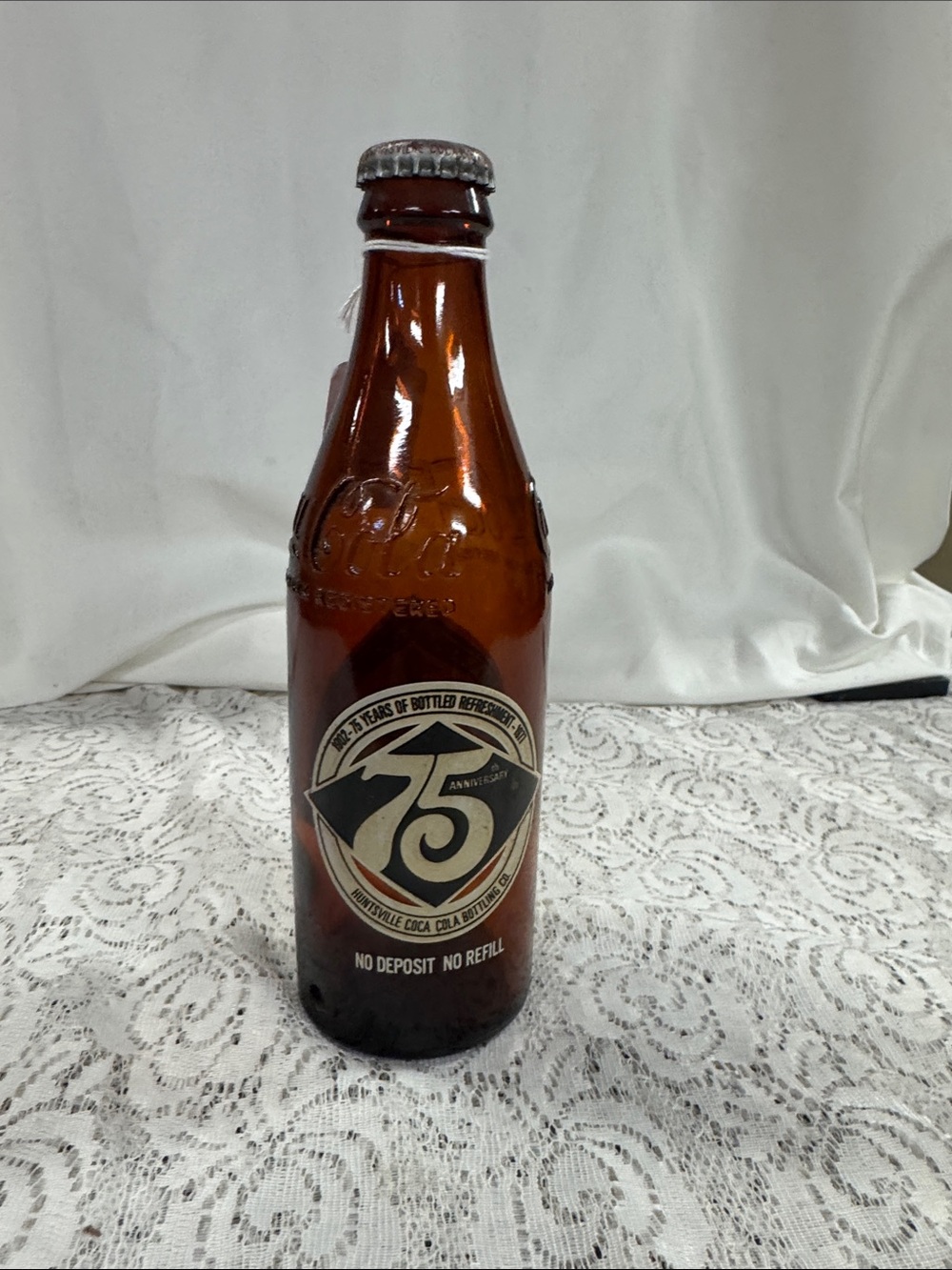 Amber Coca Cola 75th Anniversary Bottle